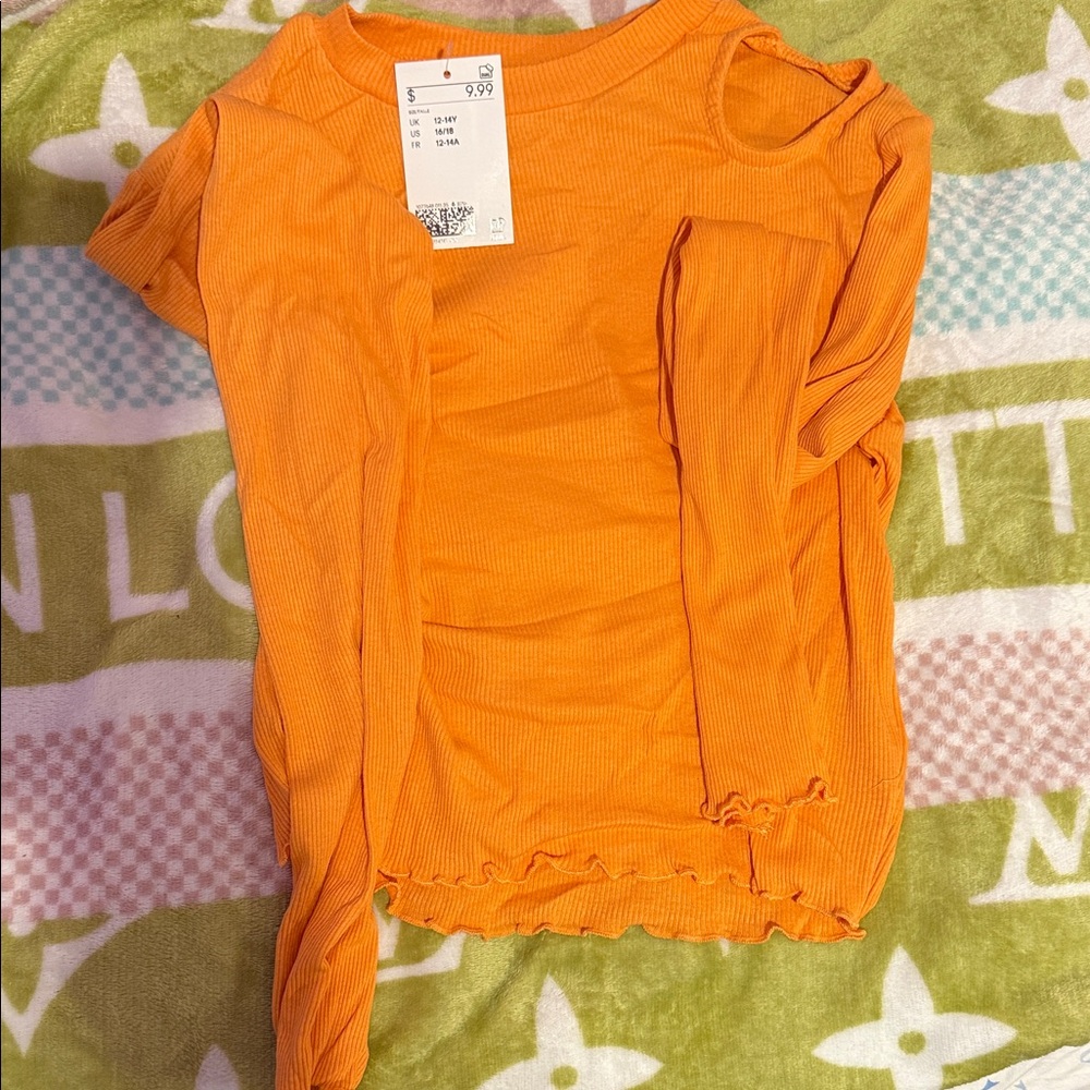 H&M Kids Orange Ribbed Top